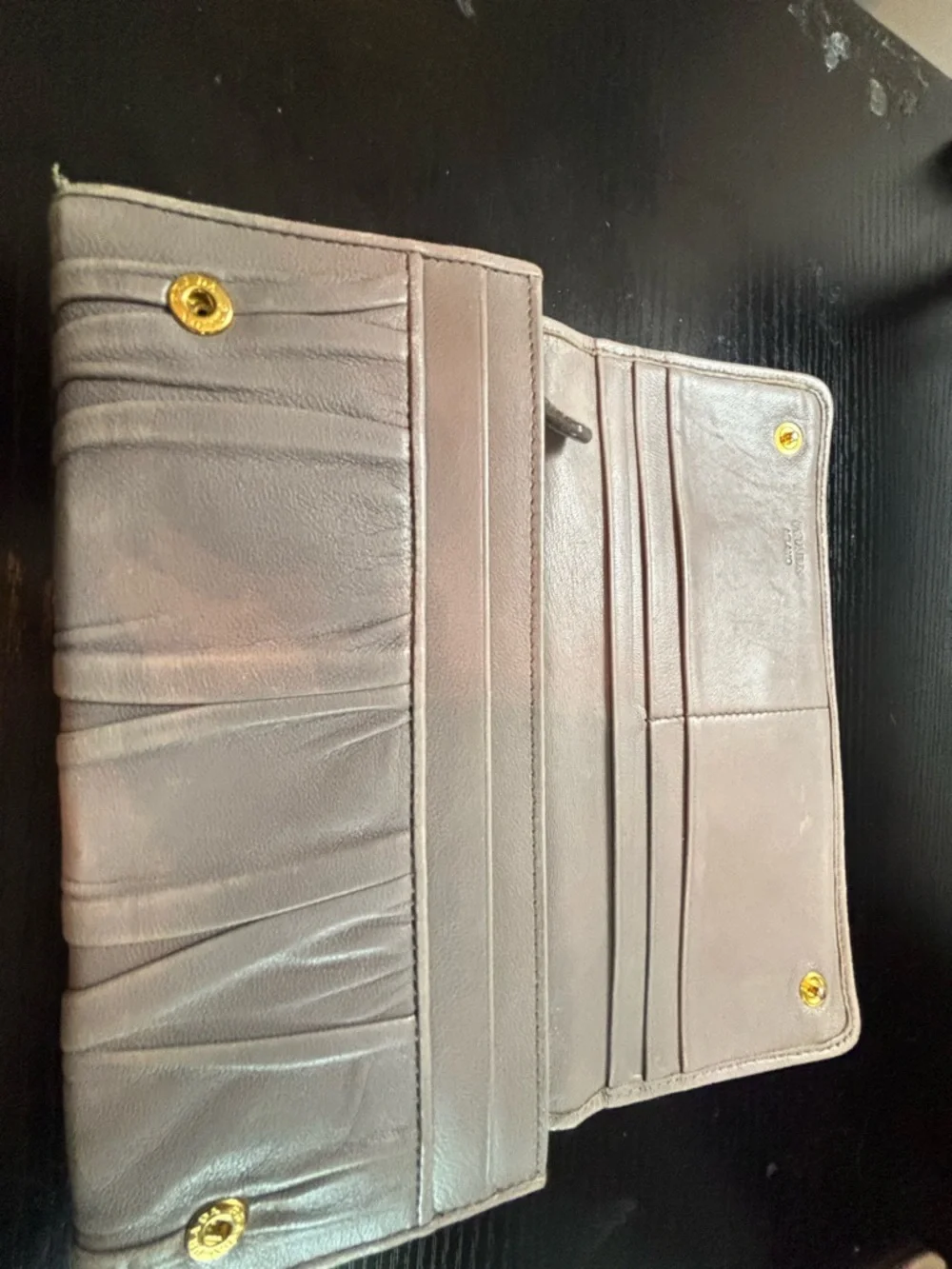 PRADA Nappa Gaufre Continental Wallet / WOC - Pomice Beige - Picture 6 of 11